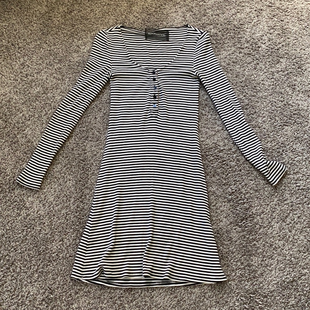 Reformation Ribbed Long Sleeve Mini